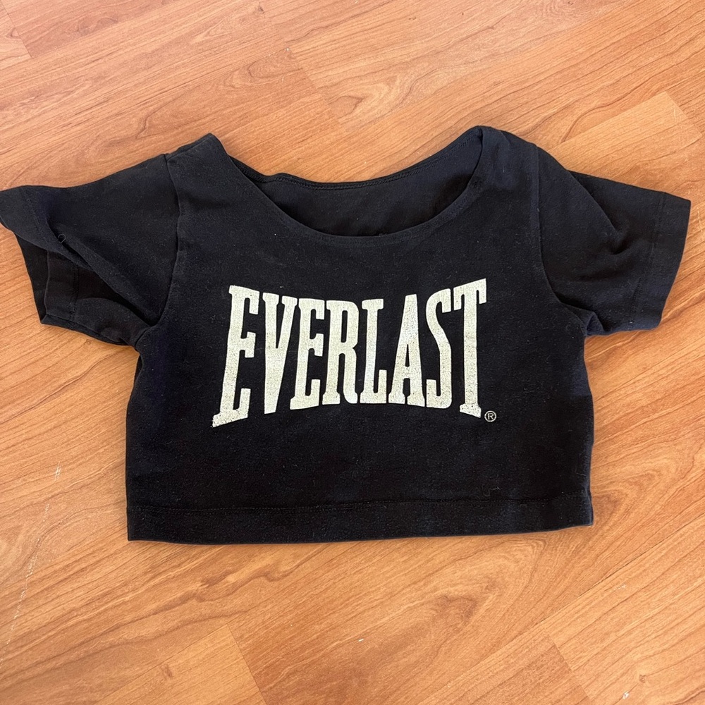 Everlast Black and White Logo Crop Top